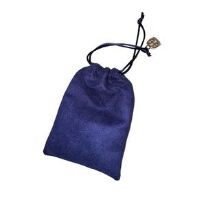 Tory Burch Blue Velvet Drawstring Jewelry Pouch